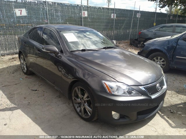 JTHBK262995087600 - 2009 LEXUS IS 250 GRAY photo 1