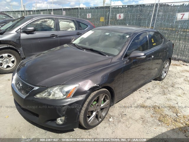 JTHBK262995087600 - 2009 LEXUS IS 250 GRAY photo 2