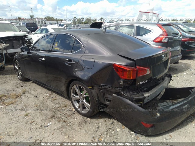 JTHBK262995087600 - 2009 LEXUS IS 250 GRAY photo 3