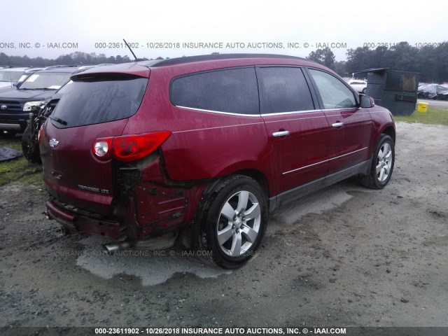 1GNKRLED5CJ406180 - 2012 CHEVROLET TRAVERSE LTZ RED photo 4