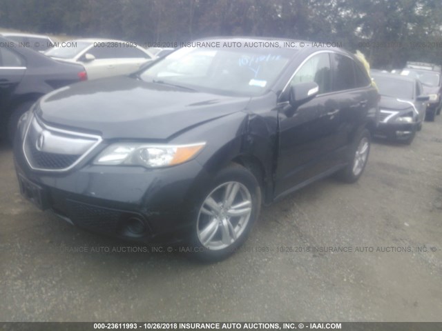 5J8TB4H34FL004459 - 2015 ACURA RDX GRAY photo 2