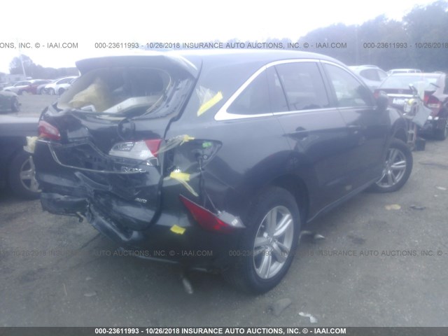 5J8TB4H34FL004459 - 2015 ACURA RDX GRAY photo 4