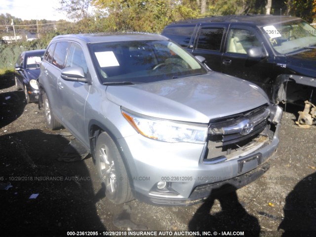 5TDJKRFH0FS131385 - 2015 TOYOTA HIGHLANDER XLE SILVER photo 1