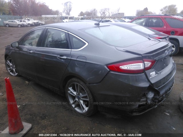 3FA6P0D91FR264311 - 2015 FORD FUSION TITANIUM GRAY photo 3