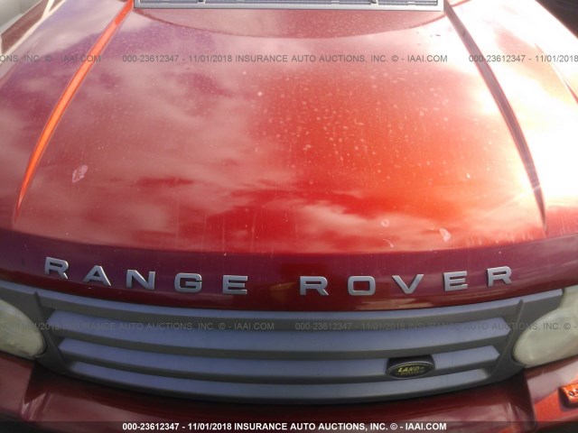 SALME15437A260085 - 2007 LAND ROVER RANGE ROVER HSE RED photo 10