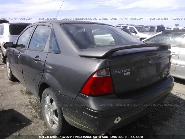 1FAHP34NX7W349122 - 2007 FORD FOCUS ZX4/S/SE/SES GRAY photo 3