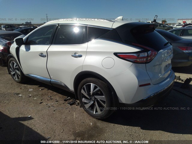 5N1AZ2MG6HN143381 - 2017 NISSAN MURANO S/SL/SV/PLATINUM WHITE photo 3