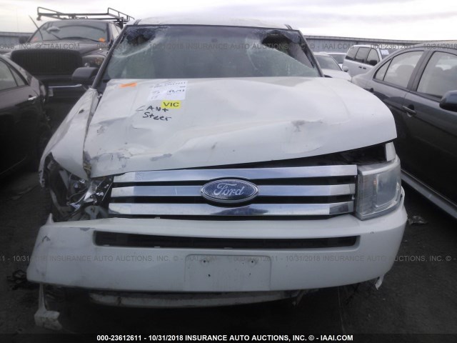 2FMGK5BC8ABA90443 - 2010 FORD FLEX SE WHITE photo 6