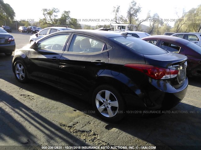 KMHDH4AE2DU719398 - 2013 HYUNDAI ELANTRA GLS/LIMITED BLACK photo 3