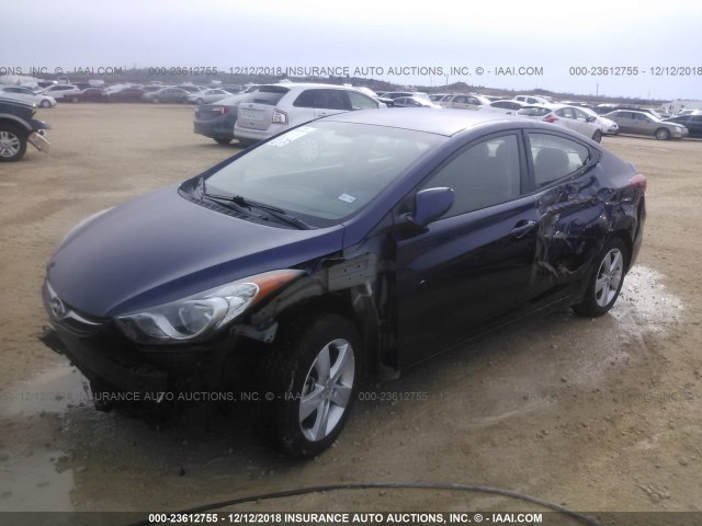 5NPDH4AE2DH333692 - 2013 HYUNDAI ELANTRA GLS/LIMITED Dark Blue photo 2