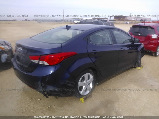 5NPDH4AE2DH333692 - 2013 HYUNDAI ELANTRA GLS/LIMITED Dark Blue photo 4