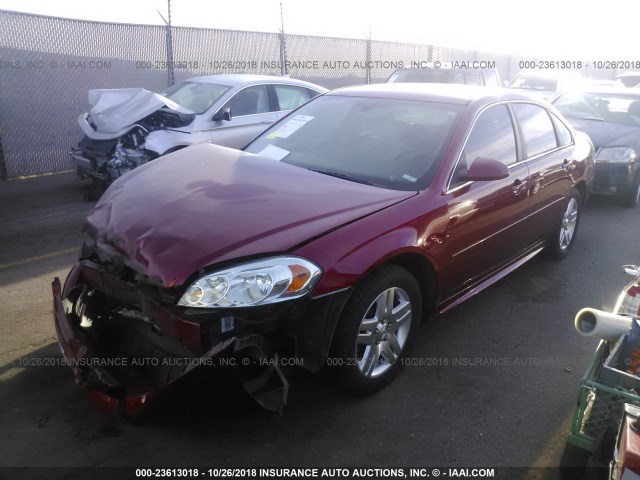 2G1WB5E30E1151705 - 2014 CHEVROLET IMPALA LIMITED LT RED photo 2