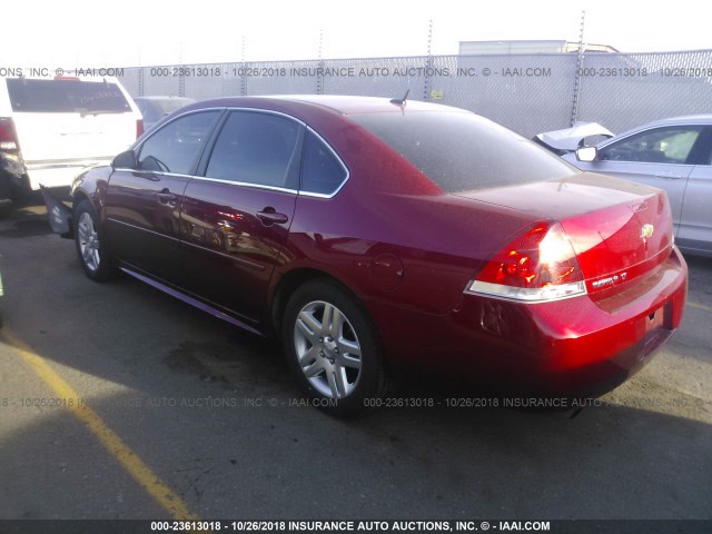 2G1WB5E30E1151705 - 2014 CHEVROLET IMPALA LIMITED LT RED photo 3