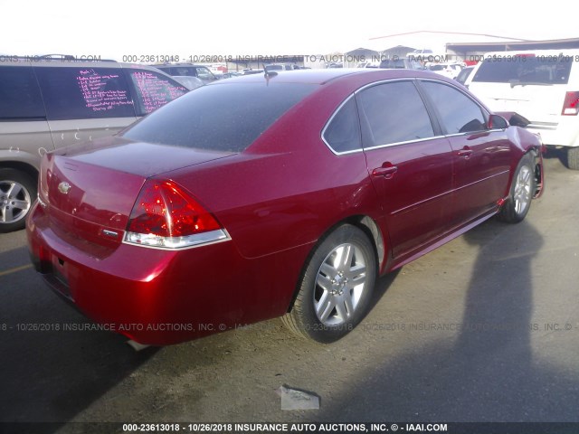 2G1WB5E30E1151705 - 2014 CHEVROLET IMPALA LIMITED LT RED photo 4