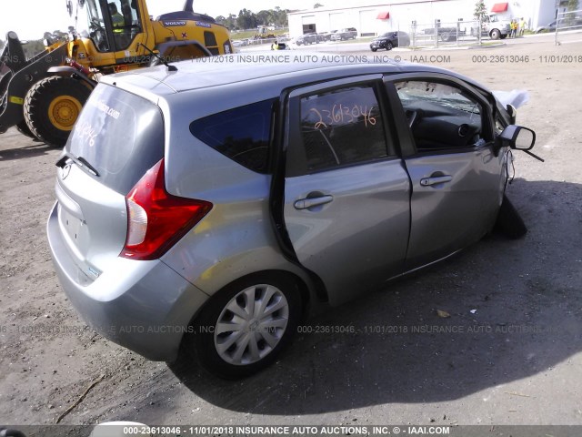 3N1CE2CP3EL409867 - 2014 NISSAN VERSA NOTE S/S PLUS/SV/SL GRAY photo 4