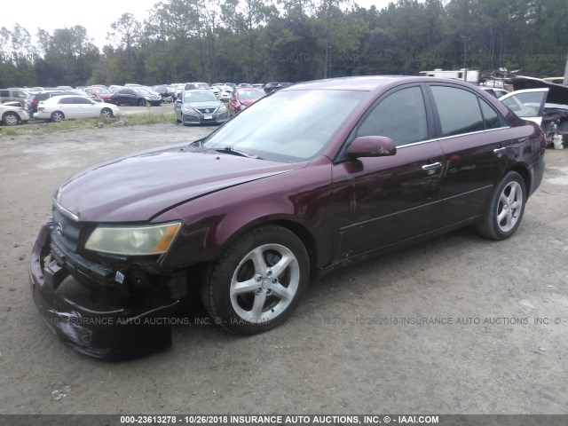 5NPEU46F07H225545 - 2007 HYUNDAI SONATA SE/LIMITED MAROON photo 2