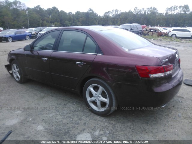 5NPEU46F07H225545 - 2007 HYUNDAI SONATA SE/LIMITED MAROON photo 3