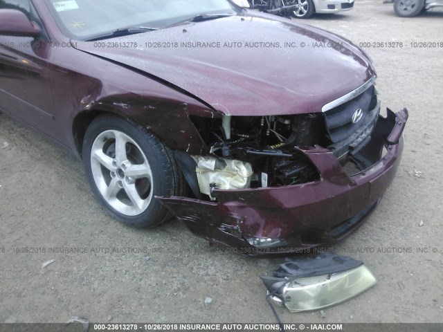 5NPEU46F07H225545 - 2007 HYUNDAI SONATA SE/LIMITED MAROON photo 6