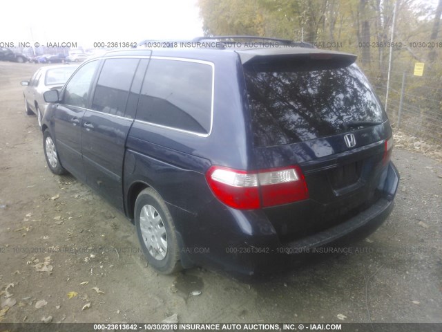 5FNRL38276B067985 - 2006 HONDA ODYSSEY LX Navy photo 3