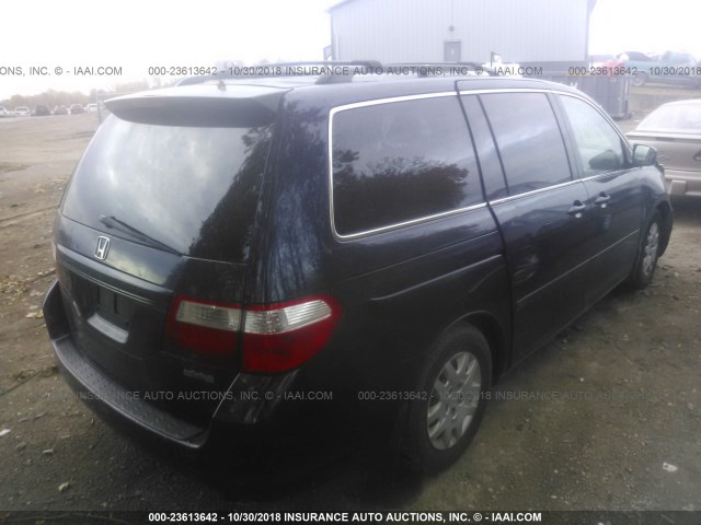 5FNRL38276B067985 - 2006 HONDA ODYSSEY LX Navy photo 4