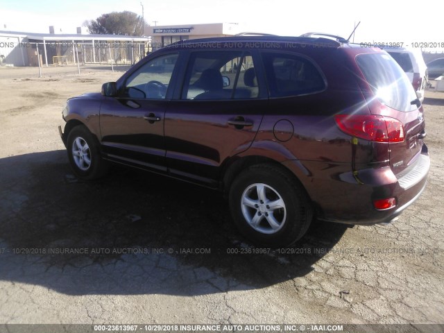 5NMSG13D87H122740 - 2007 HYUNDAI SANTA FE GLS MAROON photo 3