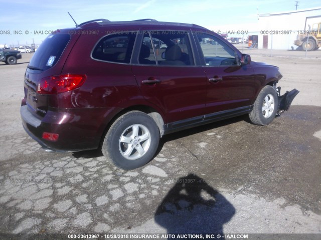 5NMSG13D87H122740 - 2007 HYUNDAI SANTA FE GLS MAROON photo 4