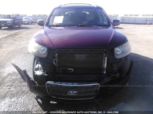 5NMSG13D87H122740 - 2007 HYUNDAI SANTA FE GLS MAROON photo 6