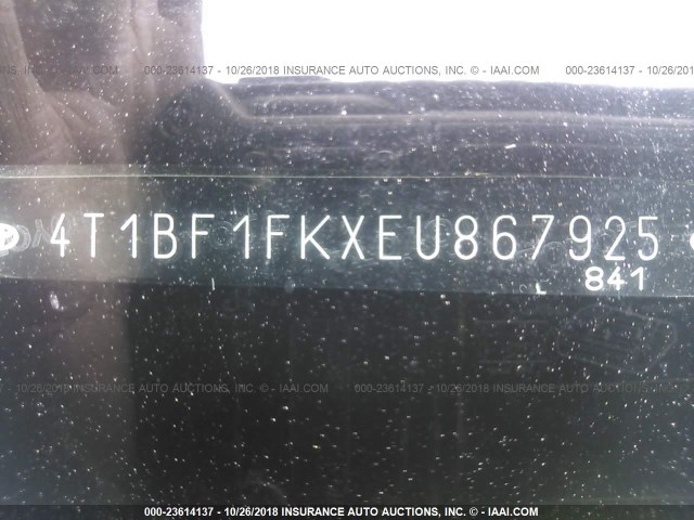 4T1BF1FKXEU867925 - 2014 TOYOTA CAMRY L/SE/LE/XLE Boz foto 9