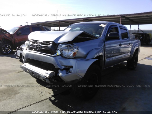 3TMLU4EN9FM165550 - 2015 TOYOTA TACOMA DOUBLE CAB/TRD PRO SILVER photo 2