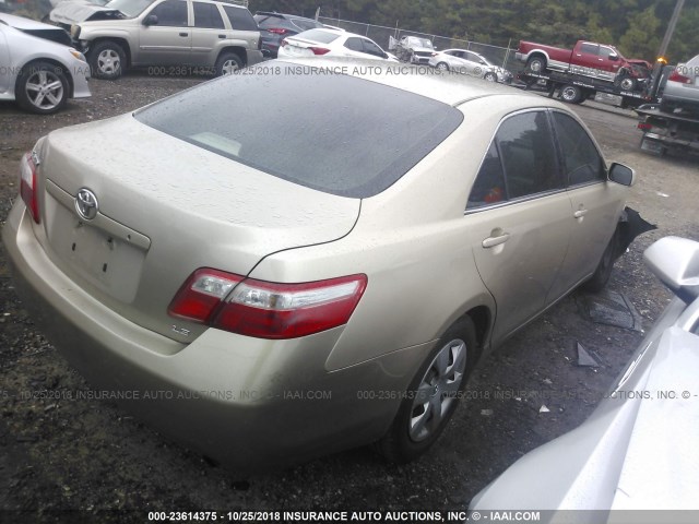 4T1BE46K48U214936 - 2008 TOYOTA CAMRY CE/LE/XLE/SE TAN photo 4