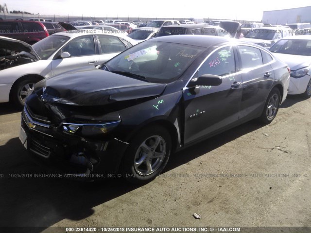 1G1ZB5ST9JF212683 - 2018 CHEVROLET MALIBU LS შავი ფოტო 2