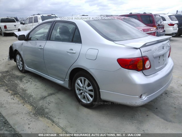 1NXBU4EE5AZ339724 - 2010 TOYOTA COROLLA S/LE/XLE SILVER photo 3