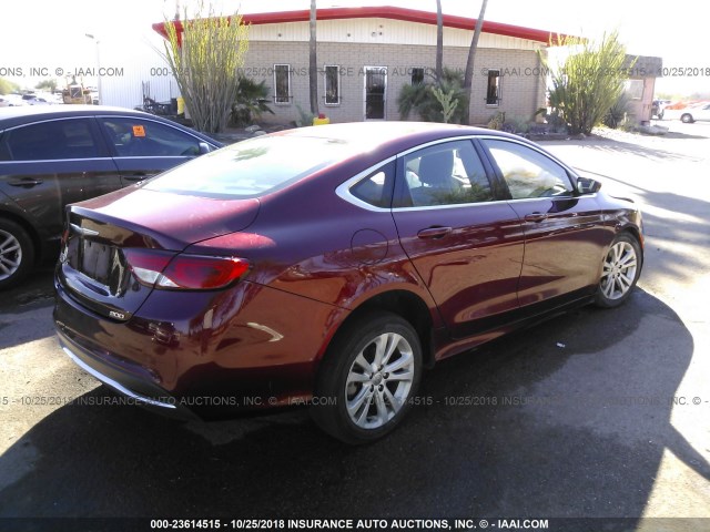 1C3CCCAB7FN584600 - 2015 CHRYSLER 200 LIMITED RED photo 4