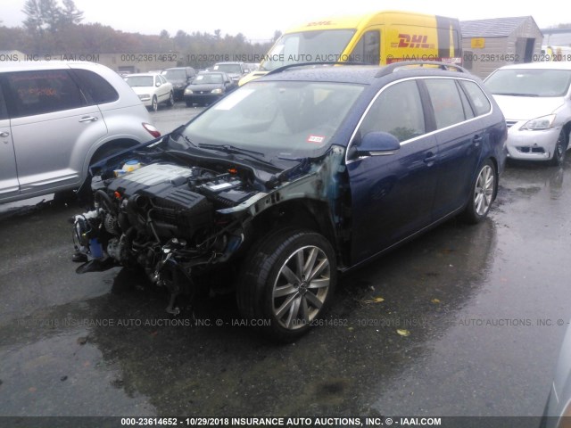 3VWPL7AJ7CM695629 - 2012 VOLKSWAGEN JETTA TDI BLUE photo 2