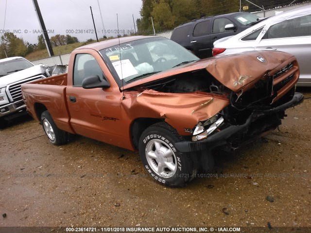 1B7FL26X9YS668865 - 2000 DODGE DAKOTA ORANGE photo 1