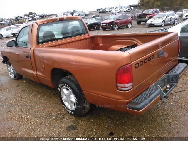 1B7FL26X9YS668865 - 2000 DODGE DAKOTA ORANGE photo 3