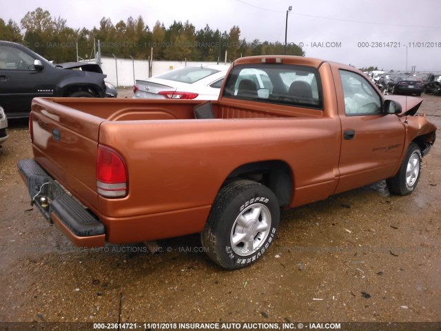 1B7FL26X9YS668865 - 2000 DODGE DAKOTA ORANGE photo 4