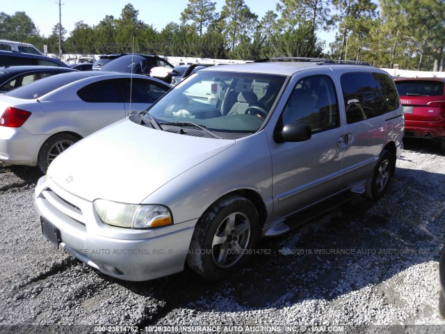 4N2ZN15T61D823041 - 2001 NISSAN QUEST GXE SILVER photo 2