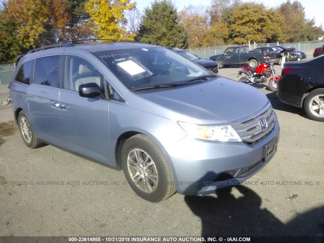 5FNRL5H69DB012112 - 2013 HONDA ODYSSEY EXL BLUE photo 1