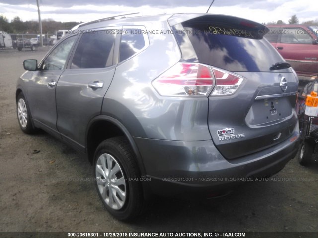 KNMAT2MT8GP603100 - 2016 NISSAN ROGUE S/SL/SV GRAY photo 3