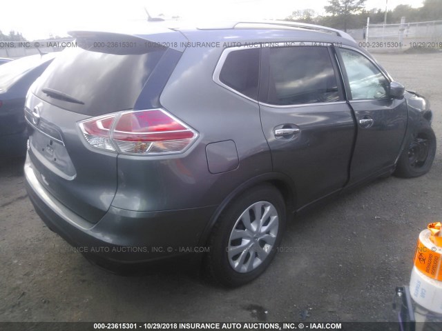 KNMAT2MT8GP603100 - 2016 NISSAN ROGUE S/SL/SV GRAY photo 4