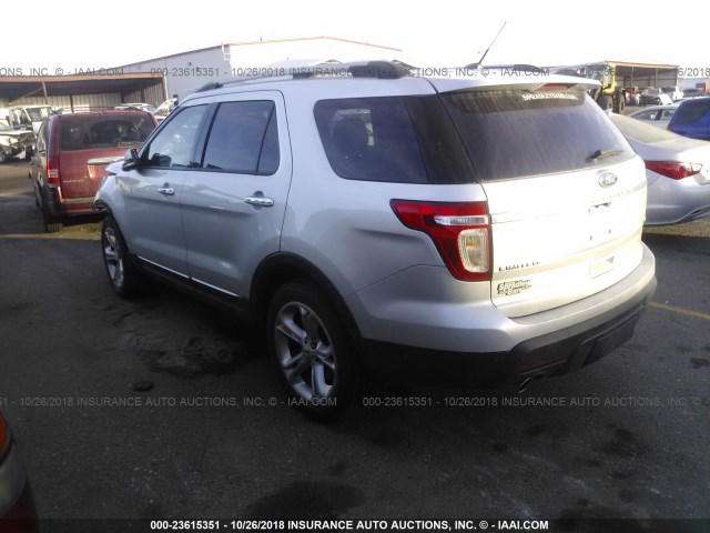 1FM5K8F8XEGA89985 - 2014 FORD EXPLORER LIMITED SILVER photo 3