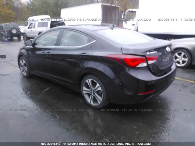 KMHDH4AHXEU108403 - 2014 HYUNDAI ELANTRA SE/SPORT/LIMITED BLACK photo 3