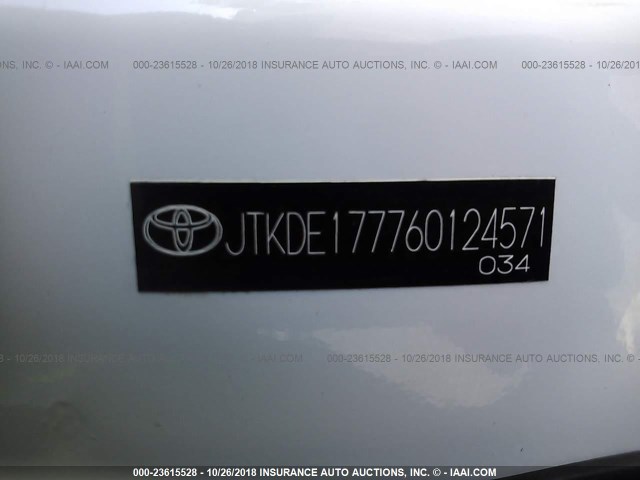 JTKDE177760124571 - 2006 TOYOTA SCION TC 白色 照片 9