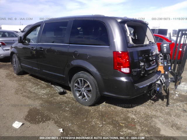 2C4RDGCG8HR674721 - 2017 DODGE GRAND CARAVAN SXT GRAY photo 3