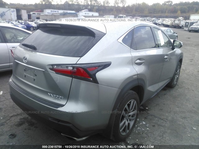 JTJBARBZXG2084734 - 2016 LEXUS NX 200T/BASE/F SPORT SILVER photo 4