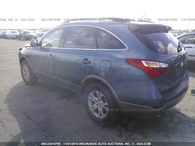 KM8NU4CC8BU176826 - 2011 HYUNDAI VERACRUZ GLS/LIMITED BLUE photo 3