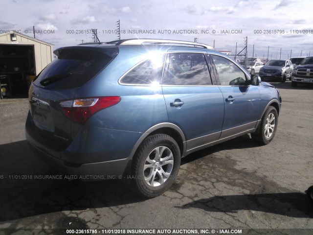 KM8NU4CC8BU176826 - 2011 HYUNDAI VERACRUZ GLS/LIMITED BLUE photo 4