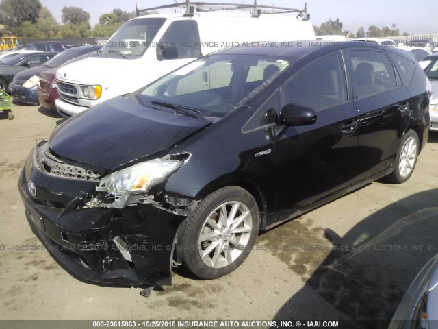 JTDZN3EU1D3212710 - 2013 TOYOTA PRIUS V BLACK photo 2