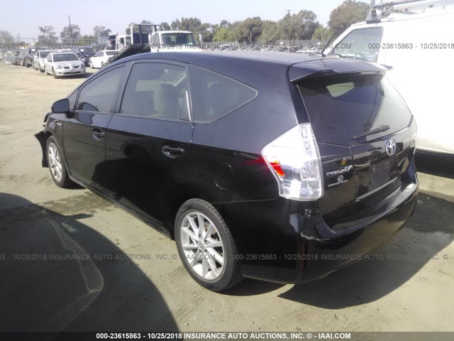 JTDZN3EU1D3212710 - 2013 TOYOTA PRIUS V BLACK photo 3